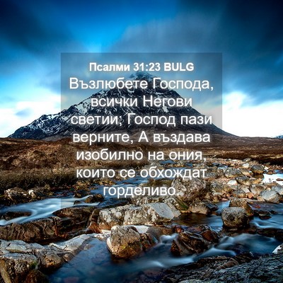 Picture 04 - Псалми 31:23 BULG - Възлюбете Господа, всички - Bible Verse Picture
