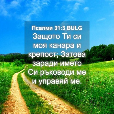 Picture 04 - Псалми 31:3 BULG - Защото Ти си моя канара и - Bible Verse Picture