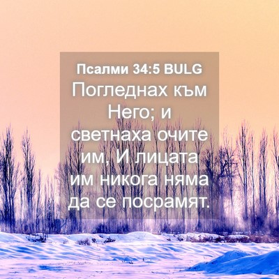 Picture 04 - Псалми 34:5 BULG - Погледнах към Него; и - Bible Verse Picture