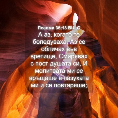 Picture 04 - Псалми 35:13 BULG - А аз, когато те боледуваха, - Bible Verse Picture