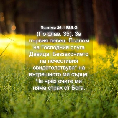 Picture 04 - Псалми 36:1 BULG - (По слав. 35). За първия - Bible Verse Picture