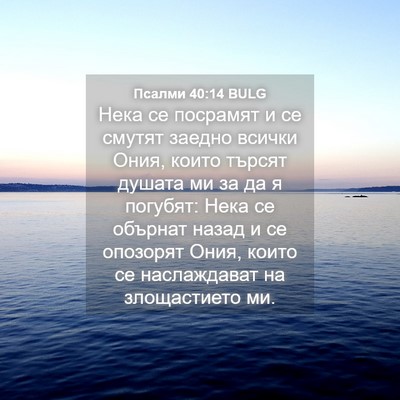 Picture 04 - Псалми 40:14 BULG - Нека се посрамят и се - Bible Verse Picture