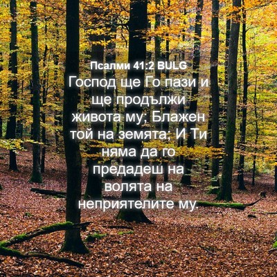 Picture 04 - Псалми 41:2 BULG - Господ ще Го пази и ще - Bible Verse Picture