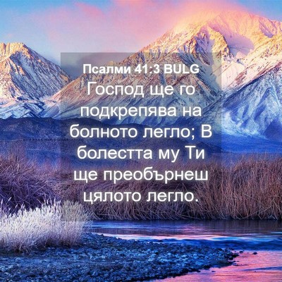 Picture 04 - Псалми 41:3 BULG - Господ ще го подкрепява на - Bible Verse Picture