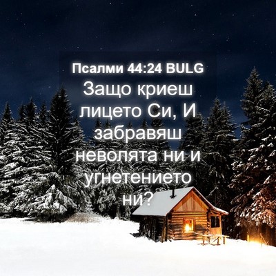Picture 04 - Псалми 44:24 BULG - Защо криеш лицето Си, И - Bible Verse Picture