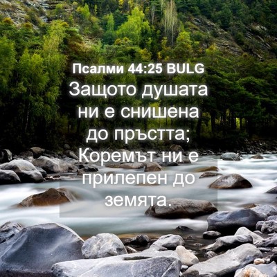 Picture 04 - Псалми 44:25 BULG - Защото душата ни е снишена - Bible Verse Picture