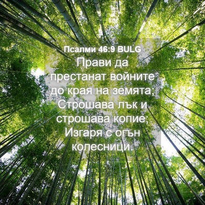 Picture 04 - Псалми 46:9 BULG - Прави да престанат войните - Bible Verse Picture