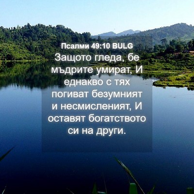 Picture 04 - Псалми 49:10 BULG - Защото гледа, бе мъдрите - Bible Verse Picture