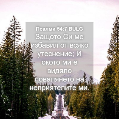 Picture 04 - Псалми 54:7 BULG - Защото Си ме избавил от - Bible Verse Picture
