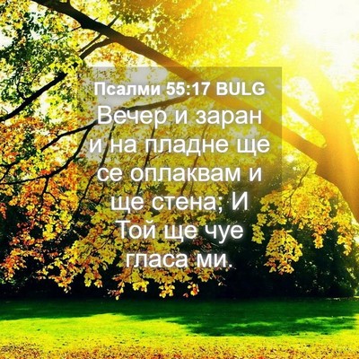 Picture 04 - Псалми 55:17 BULG - Вечер и заран и на пладне - Bible Verse Picture