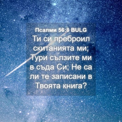 Picture 04 - Псалми 56:8 BULG - Ти си преброил скитанията - Bible Verse Picture