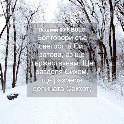 Picture 04 - Псалми 60:6 BULG - Бог говори със светостта - Bible Verse Picture