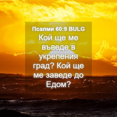 Picture 04 - Псалми 60:9 BULG - Кой ще ме въведе в - Bible Verse Picture