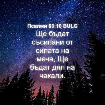 Picture 04 - Псалми 63:10 BULG - Ще бъдат съсипани от - Bible Verse Picture