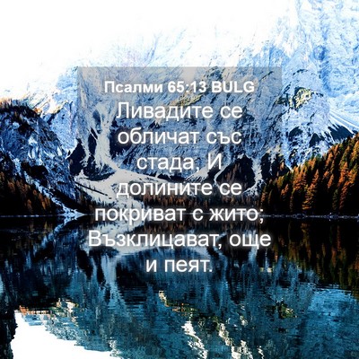 Picture 04 - Псалми 65:13 BULG - Ливадите се обличат със - Bible Verse Picture