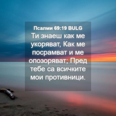Picture 04 - Псалми 69:19 BULG - Ти знаеш как ме укоряват, - Bible Verse Picture