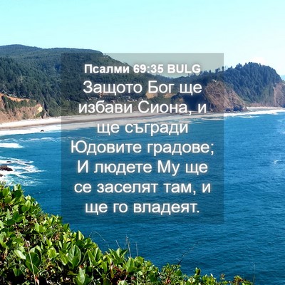 Picture 04 - Псалми 69:35 BULG - Защото Бог ще избави Сиона, - Bible Verse Picture