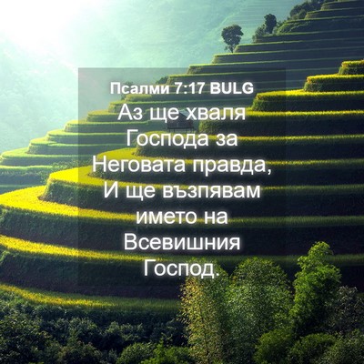 Picture 04 - Псалми 7:17 BULG - Аз ще хваля Господа за - Bible Verse Picture