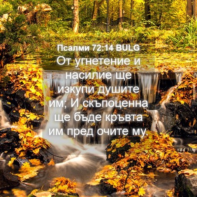 Picture 04 - Псалми 72:14 BULG - От угнетение и насилие ще - Bible Verse Picture