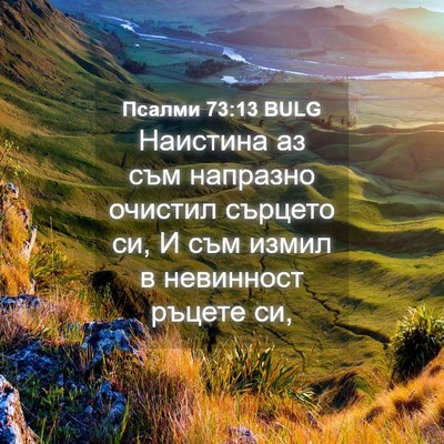 Picture 04 - Псалми 73:13 BULG - Наистина аз съм напразно - Bible Verse Picture
