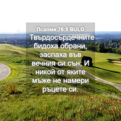 Picture 04 - Псалми 76:5 BULG - Твърдосърдечните бидоха - Bible Verse Picture