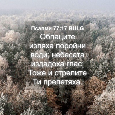 Picture 04 - Псалми 77:17 BULG - Облаците изляха поройни - Bible Verse Picture