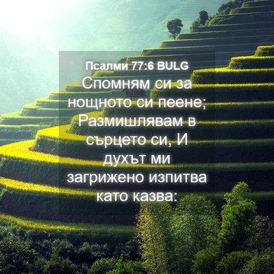 Picture 04 - Псалми 77:6 BULG - Спомням си за нощното си - Bible Verse Picture
