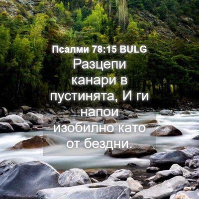 Picture 04 - Псалми 78:15 BULG - Разцепи канари в - Bible Verse Picture