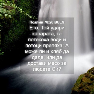 Picture 04 - Псалми 78:20 BULG - Ето, Той удари канарата, та - Bible Verse Picture