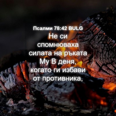 Picture 04 - Псалми 78:42 BULG - Не си спомнюваха силата на - Bible Verse Picture