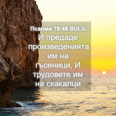 Picture 04 - Псалми 78:46 BULG - И предаде произведенията - Bible Verse Picture