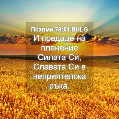 Picture 04 - Псалми 78:61 BULG - И предаде на пленение - Bible Verse Picture