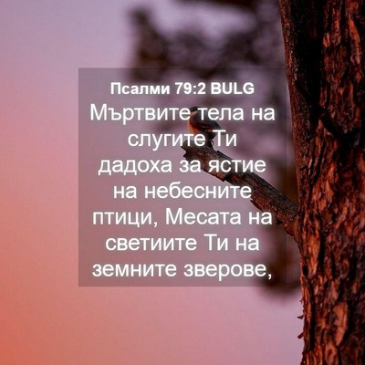 Picture 04 - Псалми 79:2 BULG - Мъртвите тела на слугите - Bible Verse Picture