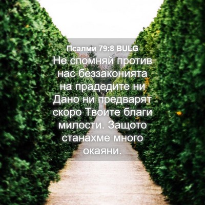 Picture 04 - Псалми 79:8 BULG - Не спомняй против нас - Bible Verse Picture