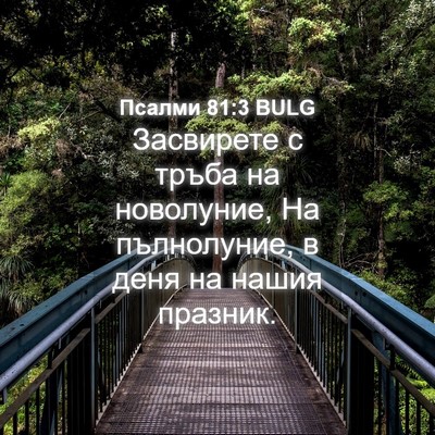 Picture 04 - Псалми 81:3 BULG - Засвирете с тръба на - Bible Verse Picture