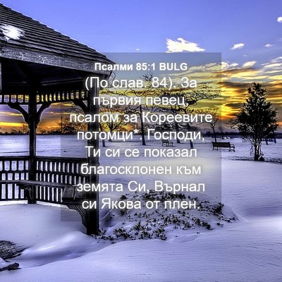 Picture 04 - Псалми 85:1 BULG - (По слав. 84). За първия - Bible Verse Picture