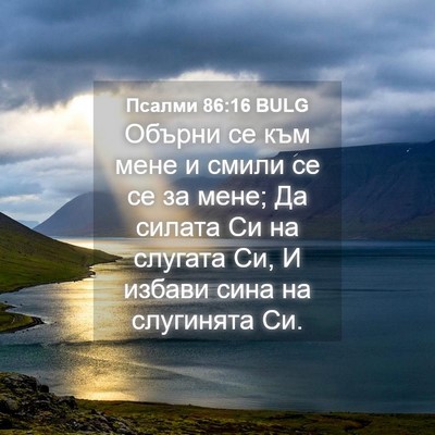 Picture 04 - Псалми 86:16 BULG - Обърни се към мене и смили - Bible Verse Picture