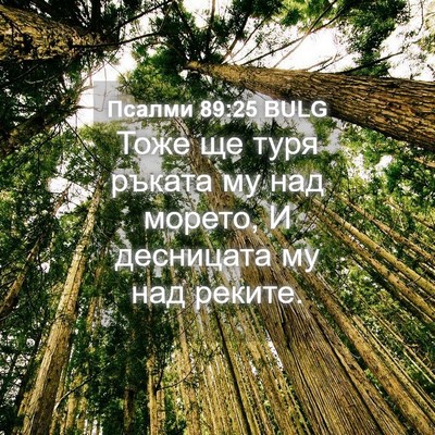Picture 04 - Псалми 89:25 BULG - Тоже ще туря ръката му над - Bible Verse Picture