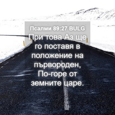 Picture 04 - Псалми 89:27 BULG - При това Аз ще го поставя в - Bible Verse Picture