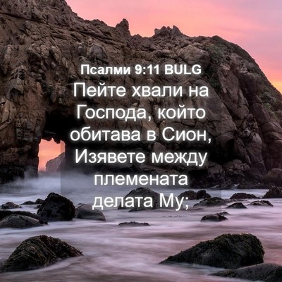 Picture 04 - Псалми 9:11 BULG - Пейте хвали на Господа, - Bible Verse Picture