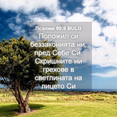 Picture 04 - Псалми 90:8 BULG - Положил си беззаконията - Bible Verse Picture