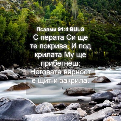 Picture 04 - Псалми 91:4 BULG - С перата Си ще те покрива; И - Bible Verse Picture