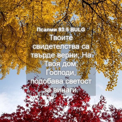 Picture 04 - Псалми 93:5 BULG - Твоите свидетелства са - Bible Verse Picture