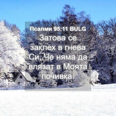 Picture 04 - Псалми 95:11 BULG - Затова се заклех в гнева - Bible Verse Picture