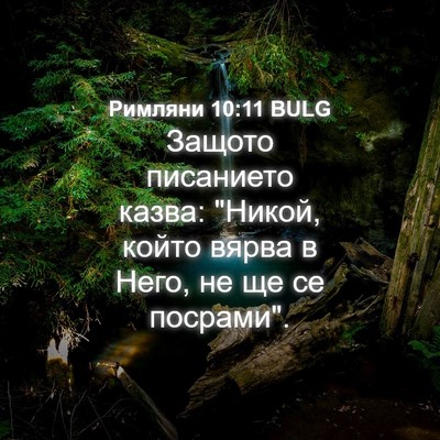Picture 04 - Римляни 10:11 BULG - Защото писанието казва: - Bible Verse Picture