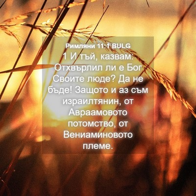 Picture 04 - Римляни 11:1 BULG - 1 И тъй, казвам: Отхвърлил - Bible Verse Picture
