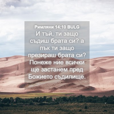 Picture 04 - Римляни 14:10 BULG - И тъй, ти защо съдиш брата - Bible Verse Picture