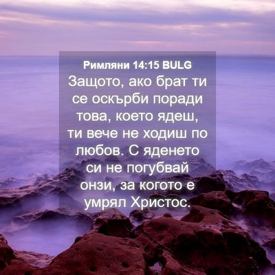 Picture 04 - Римляни 14:15 BULG - Защото, ако брат ти се - Bible Verse Picture