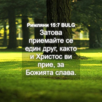 Picture 04 - Римляни 15:7 BULG - Затова приемайте се един - Bible Verse Picture