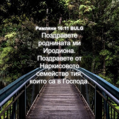 Picture 04 - Римляни 16:11 BULG - Поздравете роднината ми - Bible Verse Picture